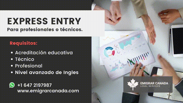 Animated Emigrar Canadá Express Entry campaign creative